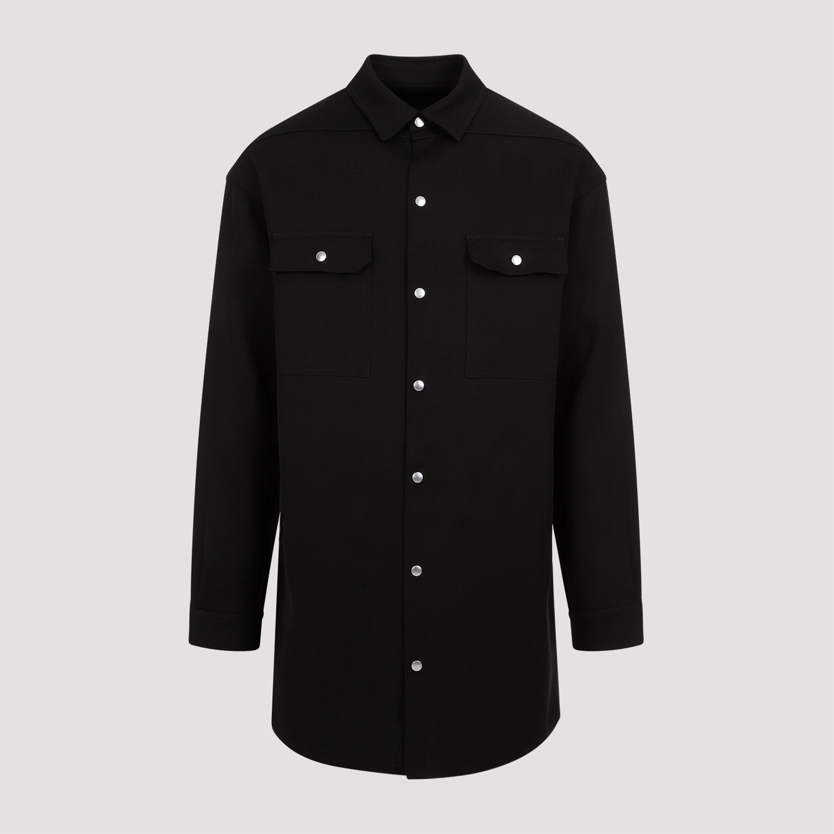 RICK OWENS Jumbo Fogpocket Silk Wool Shirt Jacket