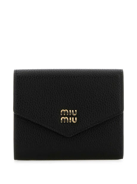 MIUMIU Mini Snap Closure Leather Wallet - Stylish and Functional