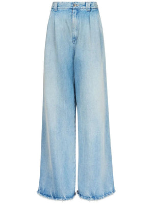 MAISON MARTIN MARGIELA Pleated Wide Leg Jeans - Extra Long