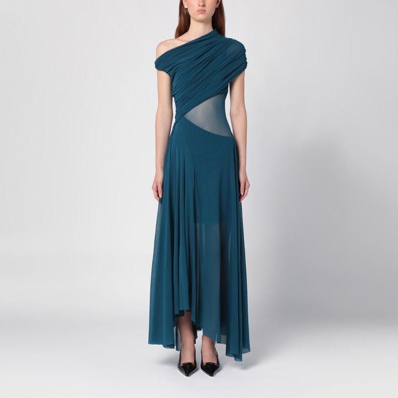 PHILOSOPHY DI LORENZO SERAFINI レディースアシンメトリー drape ミディドレス