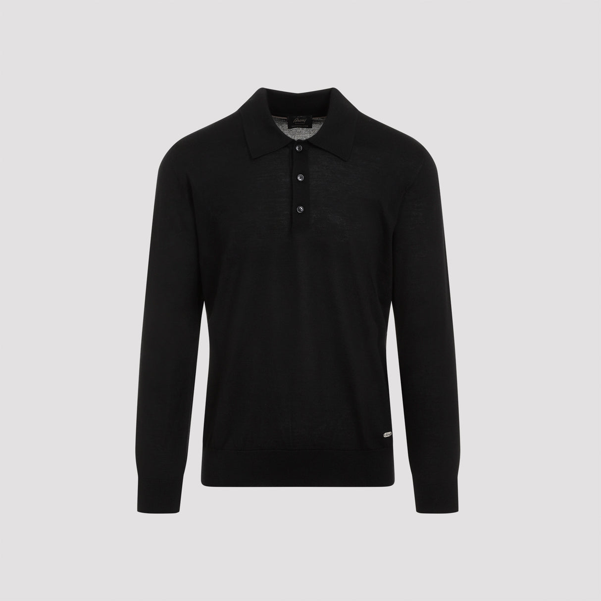 BRIONI Luxurious Long Sleeve Polo in Cashmere Blend