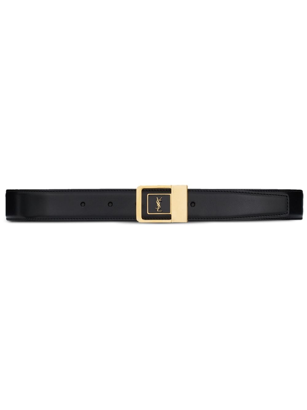 SAINT LAURENT PARIS Stylish Leather Logo Belt