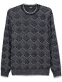 GIORGIO ARMANI Diamond Patterned Jacquard Cashmere Sweater - Relaxed Fit