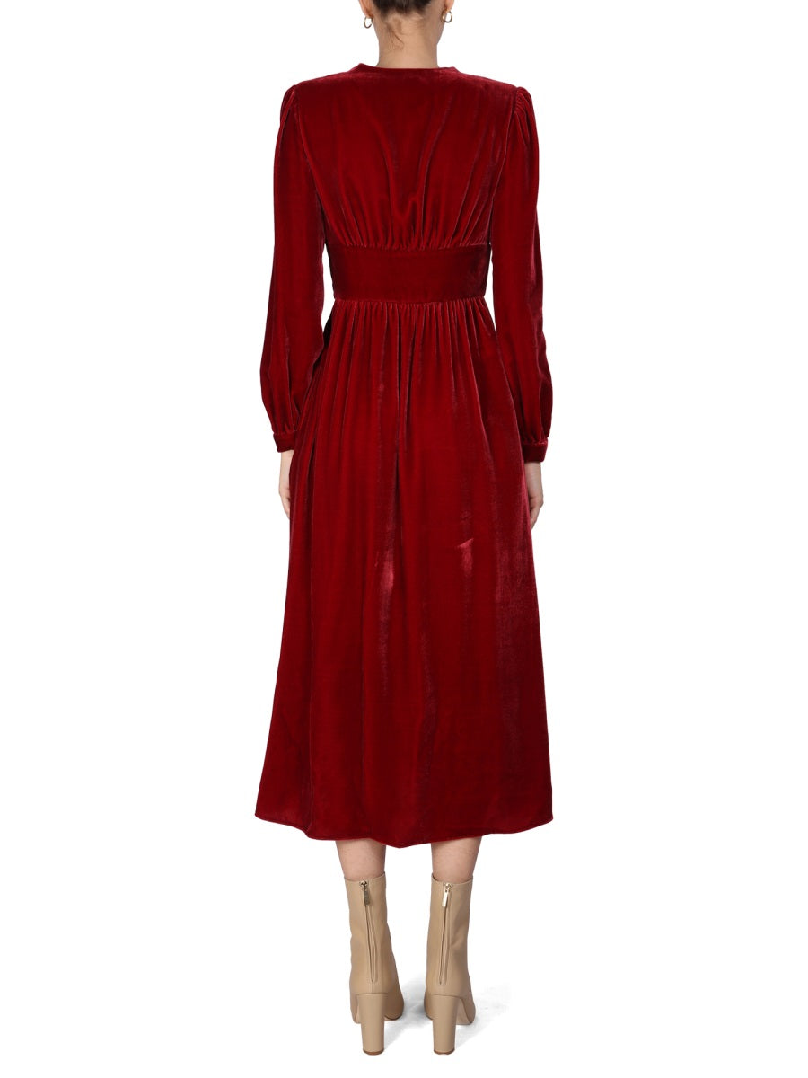 BOUTIQUE MOSCHINO Classic Long Sleeve Velvet Dress