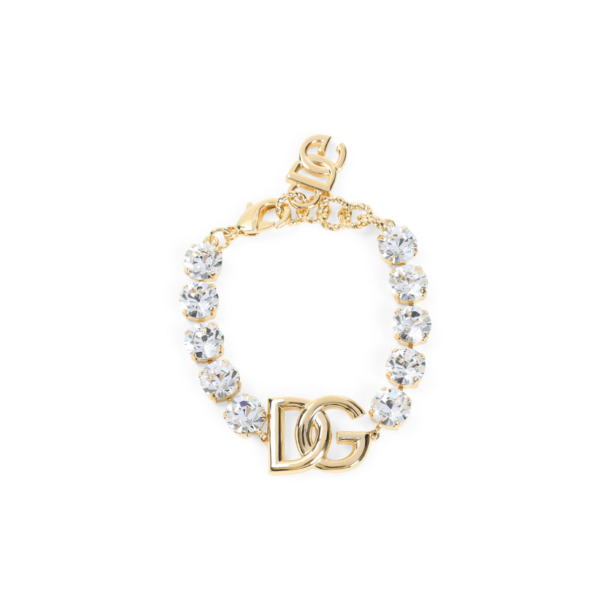 DOLCE & GABBANA Elegant Brass and Glass Bracelet