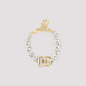 DOLCE & GABBANA Elegant Brass and Glass Bracelet