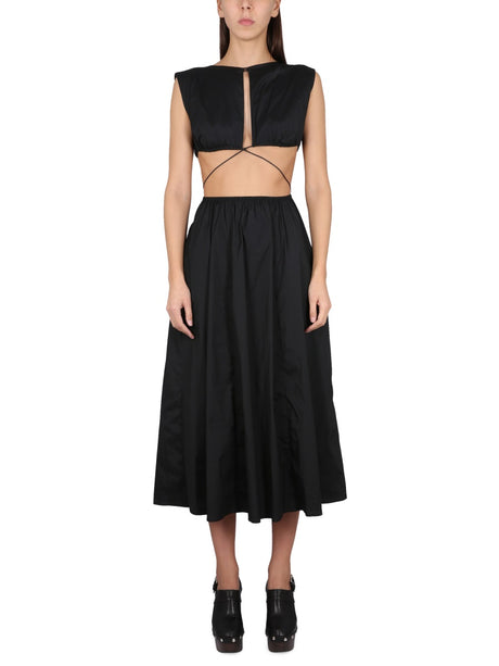 PHILOSOPHY DI LORENZO SERAFINI Sophisticated Midi Dress with Elegant Cut-Out Details