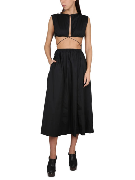 PHILOSOPHY DI LORENZO SERAFINI Sophisticated Midi Dress with Elegant Cut-Out Details