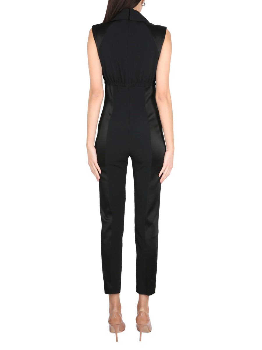 BOUTIQUE MOSCHINO Sport Chic Jumpsuit with Concealed Back Zipper Closure