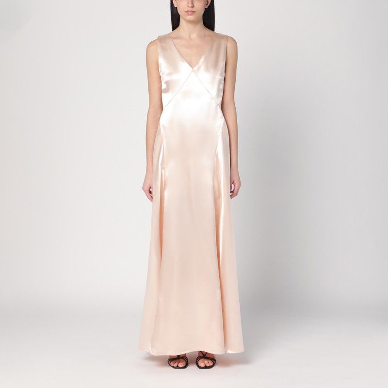 PHILOSOPHY DI LORENZO SERAFINI Elegant Long Dress with V-Neckline for Women