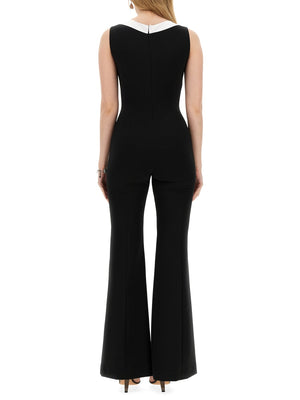 MOSCHINO COUTURE Slim Fit Crepe Jumpsuit with House Symbols - Size 40