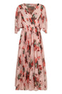 PHILOSOPHY DI LORENZO SERAFINI Floral Pleated Long Dress for Women - SS25