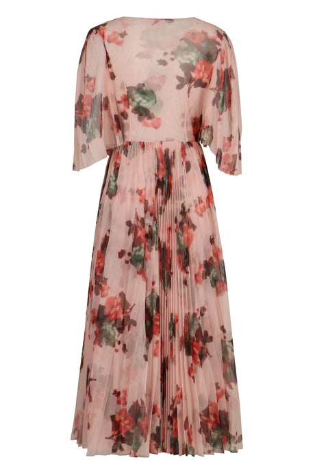 PHILOSOPHY DI LORENZO SERAFINI Floral Pleated Long Dress for Women - SS25