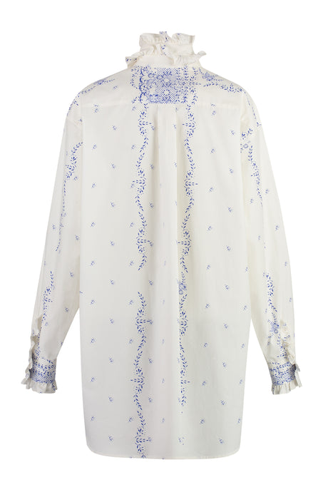 PHILOSOPHY DI LORENZO SERAFINI White Ruffled Shirtdress