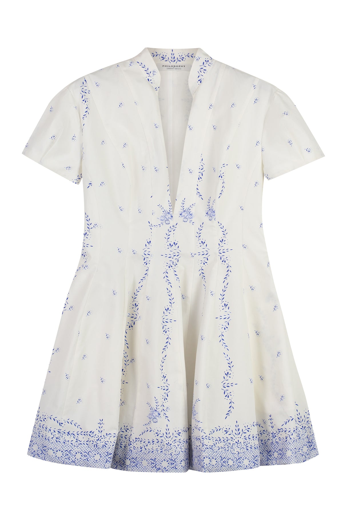 PHILOSOPHY DI LORENZO SERAFINI Chic Poplin Mini Dress with Flared Skirt