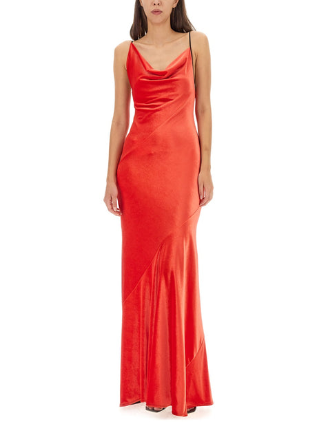 PHILOSOPHY DI LORENZO SERAFINI Elegant Long Dress with Asymmetric Design