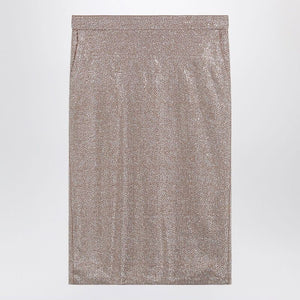 GIUSEPPE DI MORABITO High Waist Midi Skirt with Silver Rhinestones