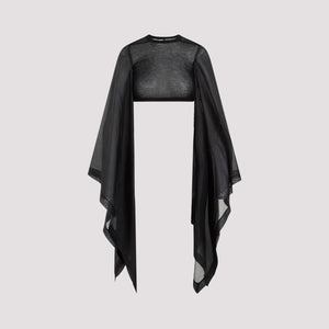 RICK OWENS Flag Crop Mini Habotai Top