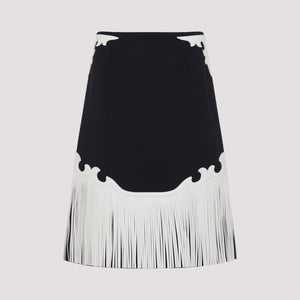 PRADA Men's Midi Wool and Leather Skirt