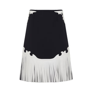 PRADA Men's Midi Wool and Leather Skirt