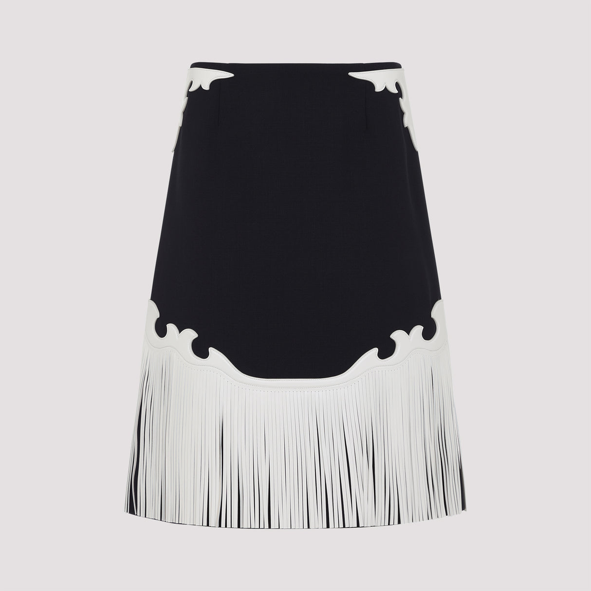 PRADA Men's Midi Wool and Leather Skirt