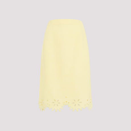 BOTTEGA VENETA Embroidered Grainy Midi Skirt