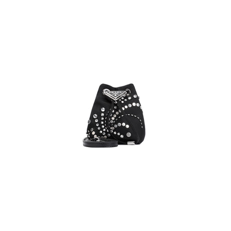 PRADA Mini Polyamide Pouch Handbag with Crystals