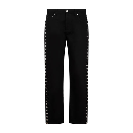 ALEXANDER MCQUEEN Eyelet Detail Cotton Jeans