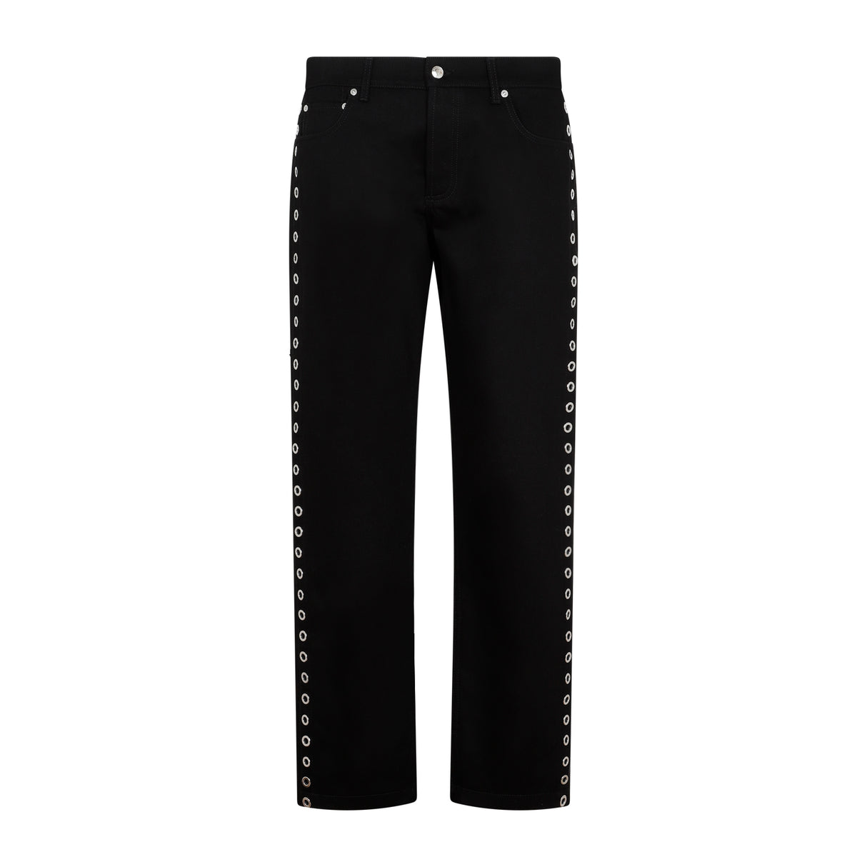 ALEXANDER MCQUEEN Eyelet Detail Cotton Jeans