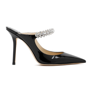 JIMMY CHOO Bing 100 Patent Leather Crystal Sandals