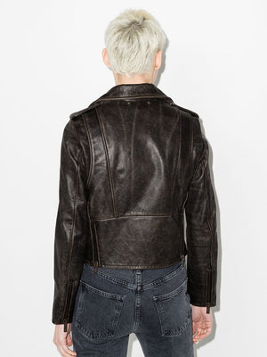 GOLDEN GOOSE Slim Fit Leather Biker Jacket