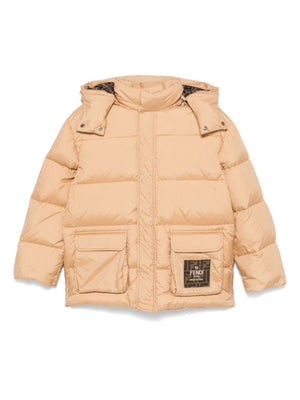 FENDI KIDS Mini Patch Logo Down Jacket for Kids