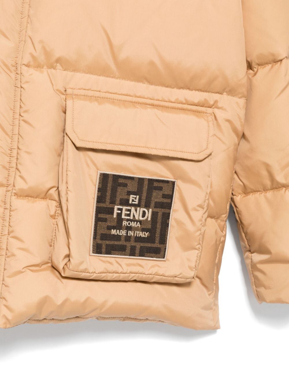 FENDI KIDS Mini Patch Logo Down Jacket for Kids