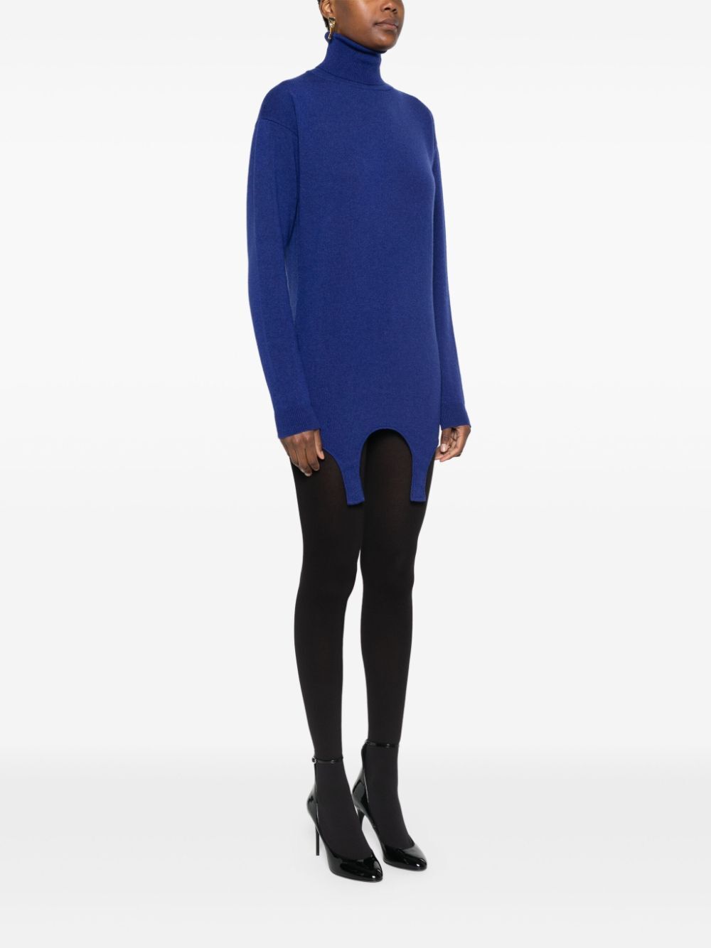 SAINT LAURENT PARIS Cashmere Turtleneck Garter Sweater