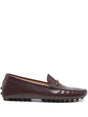 TOD`S Branded Metal Bar Brushed Leather Rubber Driving Loafers