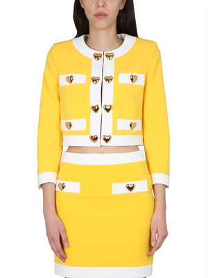 MOSCHINO COUTURE Heart Buttons Crepe Jacket