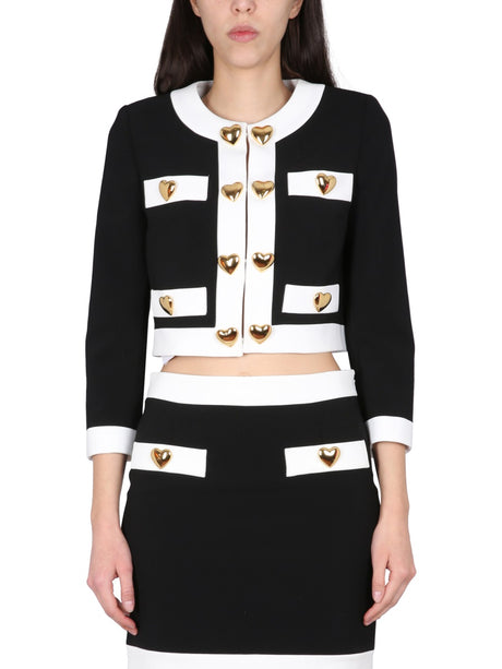 MOSCHINO COUTURE Heart Buttons Crepe Jacket