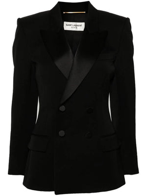 SAINT LAURENT PARIS Men's Wool Smoking Blazer for SS24