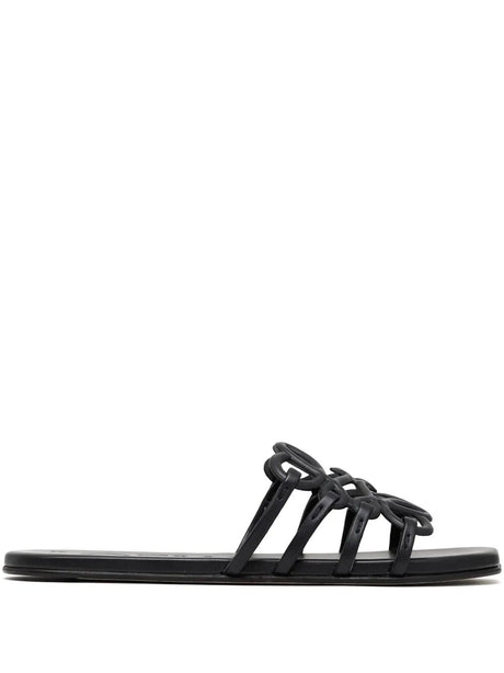 LOEWE Soft Calfskin Petal Anagram Slide Sandals - 0.5 cm Heel