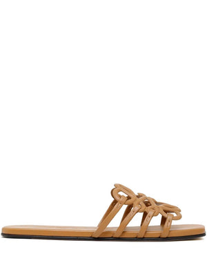 LOEWE Soft Calfskin Petal Anagram Slide Sandals - 0.5 cm Heel