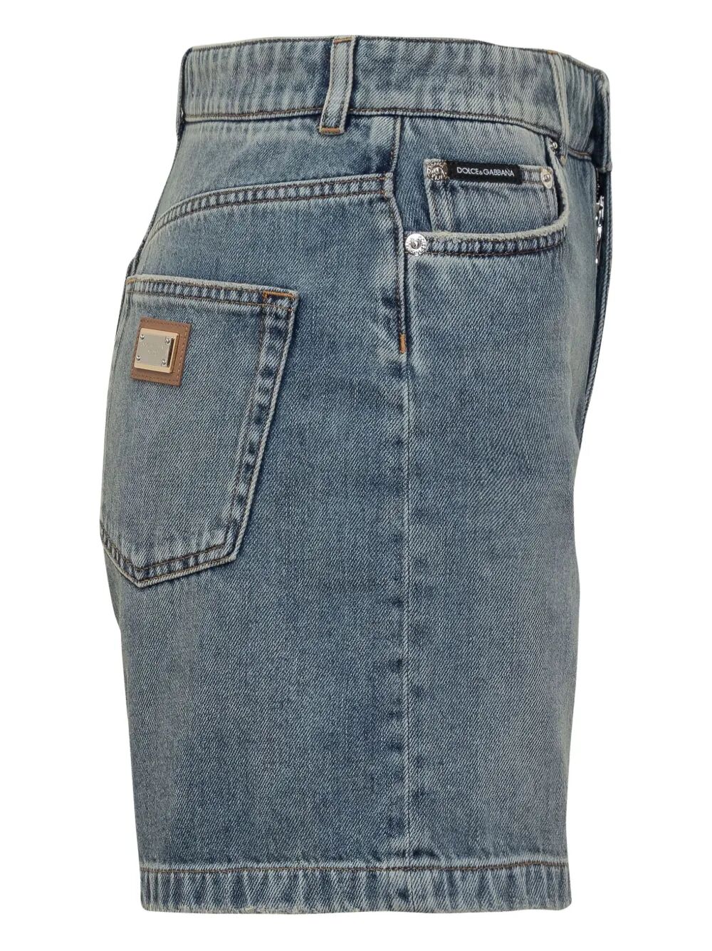 DOLCE & GABBANA Thigh-Length Denim Shorts for Men