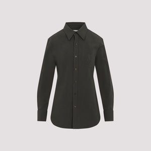 SAINT LAURENT Men's Cotton-Linen Blend Shirt