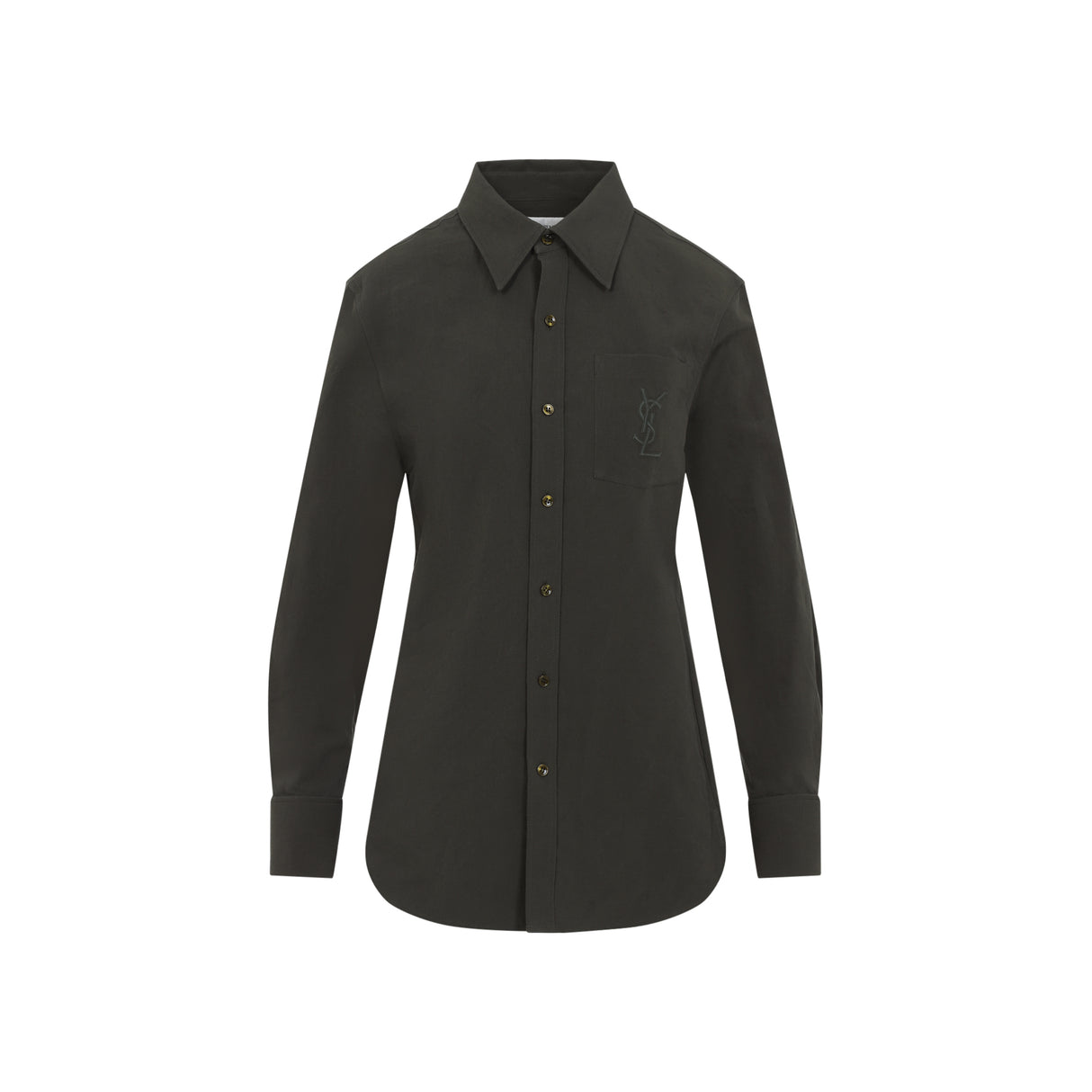 SAINT LAURENT Men's Cotton-Linen Blend Shirt