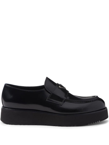 PRADA Platform Loafers with Luxurious Leather Finish - 4 cm Sole