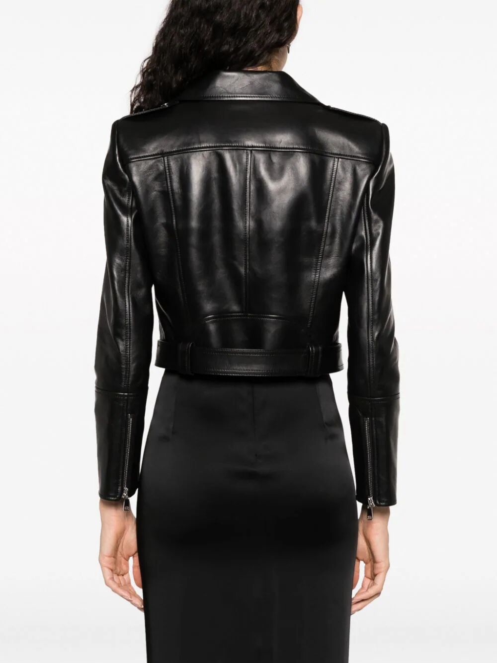 ALEXANDER MCQUEEN Cropped Leather Biker Jacket