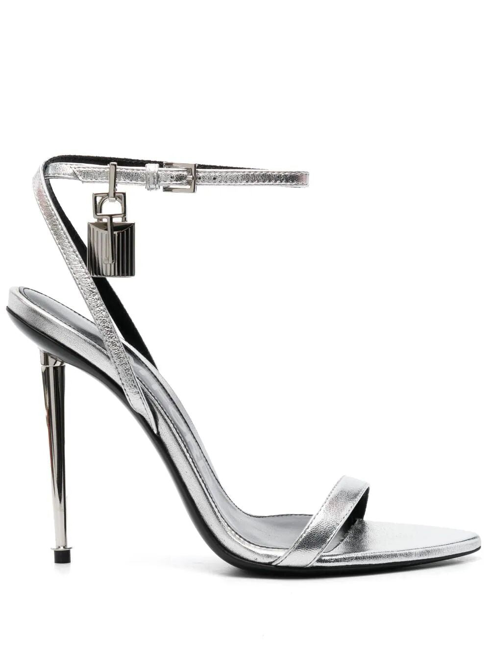 TOM FORD High Heel Metal and Leather Sandals