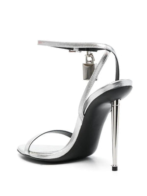 TOM FORD High Heel Metal and Leather Sandals