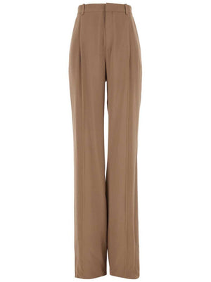 SAINT LAURENT PARIS High-Waisted Tailored Silk Crepe Pants for Men