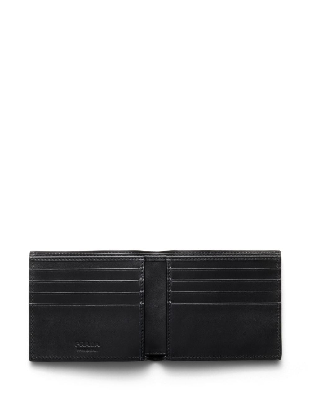 PRADA Grained Leather Bi-Fold Wallet - Compact Elegance (W 11 x H 9.5 cm)