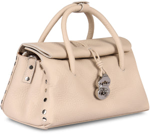 ZANELLATO Grainy Leather Handbag with Decorative Studs - 33 cm